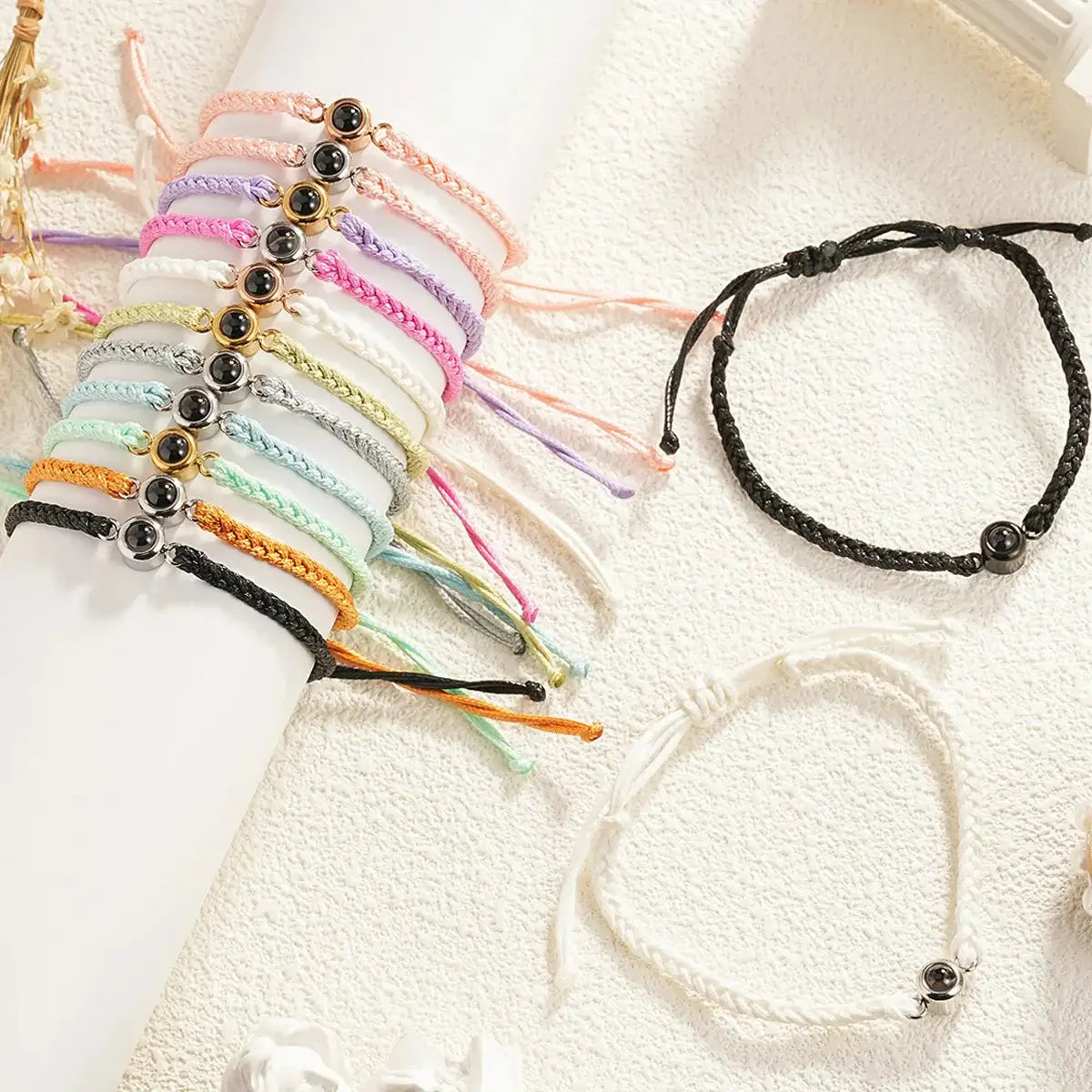 Shopminx Custom Bracelets with Picture inside Style 2 / Gold Beads / United States