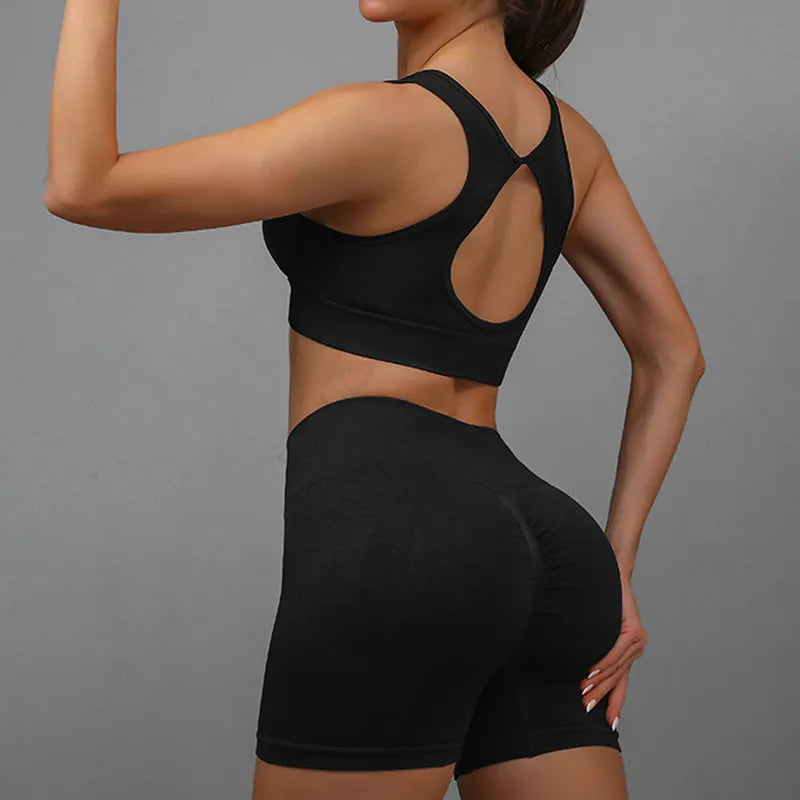 Sports Shorts Workout Set Seamless Fitness Gym