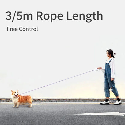 Automatic Retractable Lighting Dog Leash 3 meters / Green