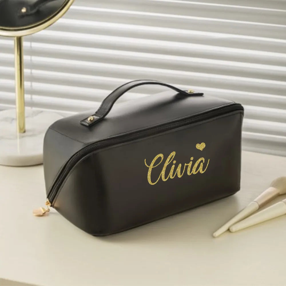 Personalised Cosmetic Bag Portable PU Makeup Pouch