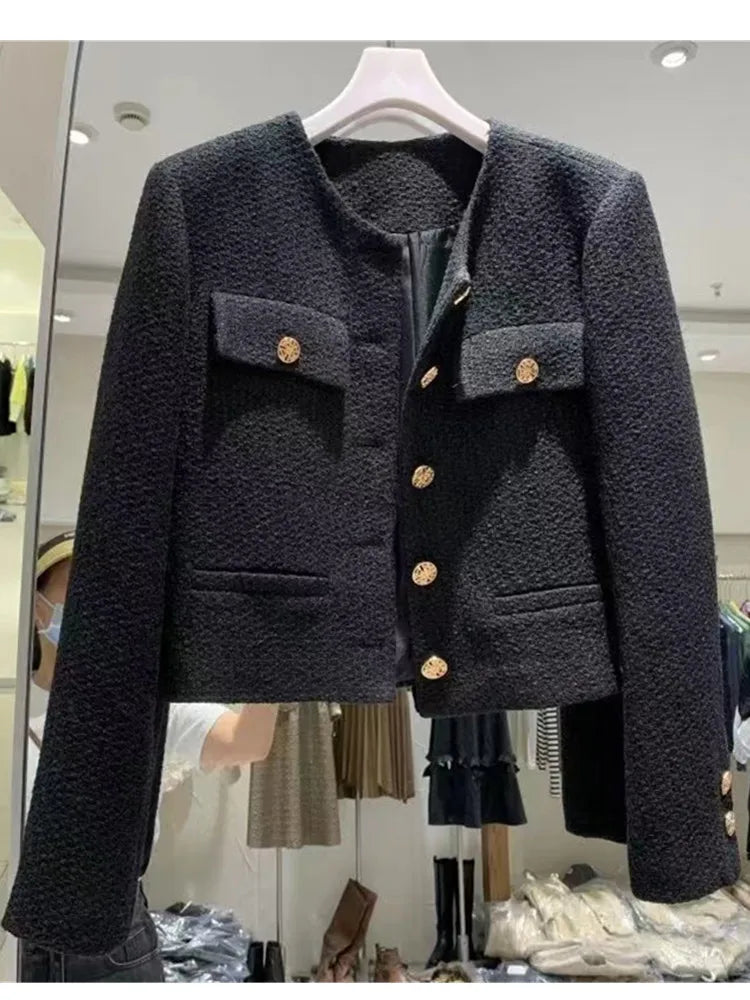 Female Tweed Basic Jacket Coat