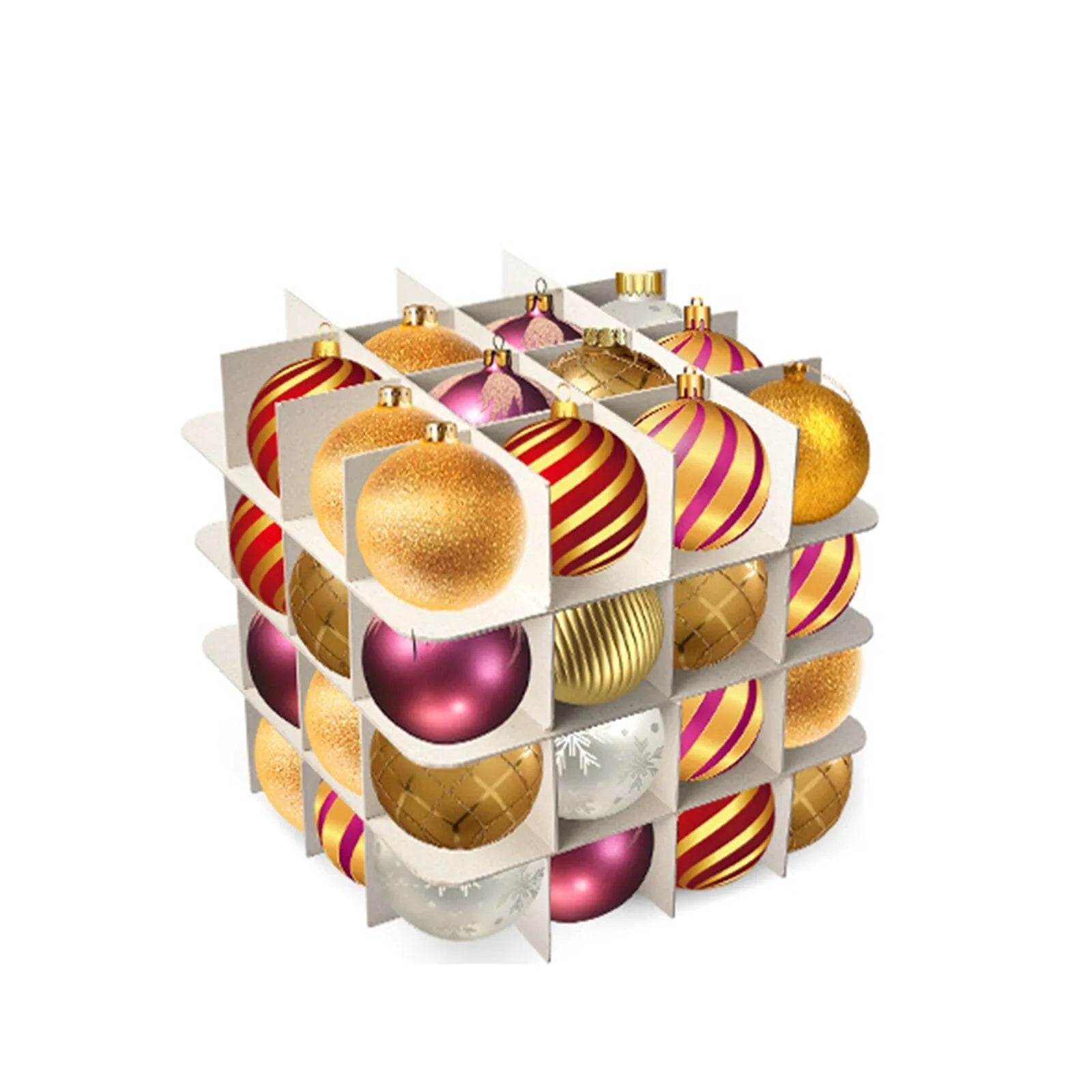 Compartment Christmas Bauble Storage Box with Lid