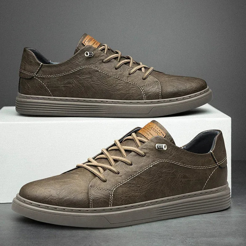 Mens Lace Up Oxford Leather Shoes Black / 8.5