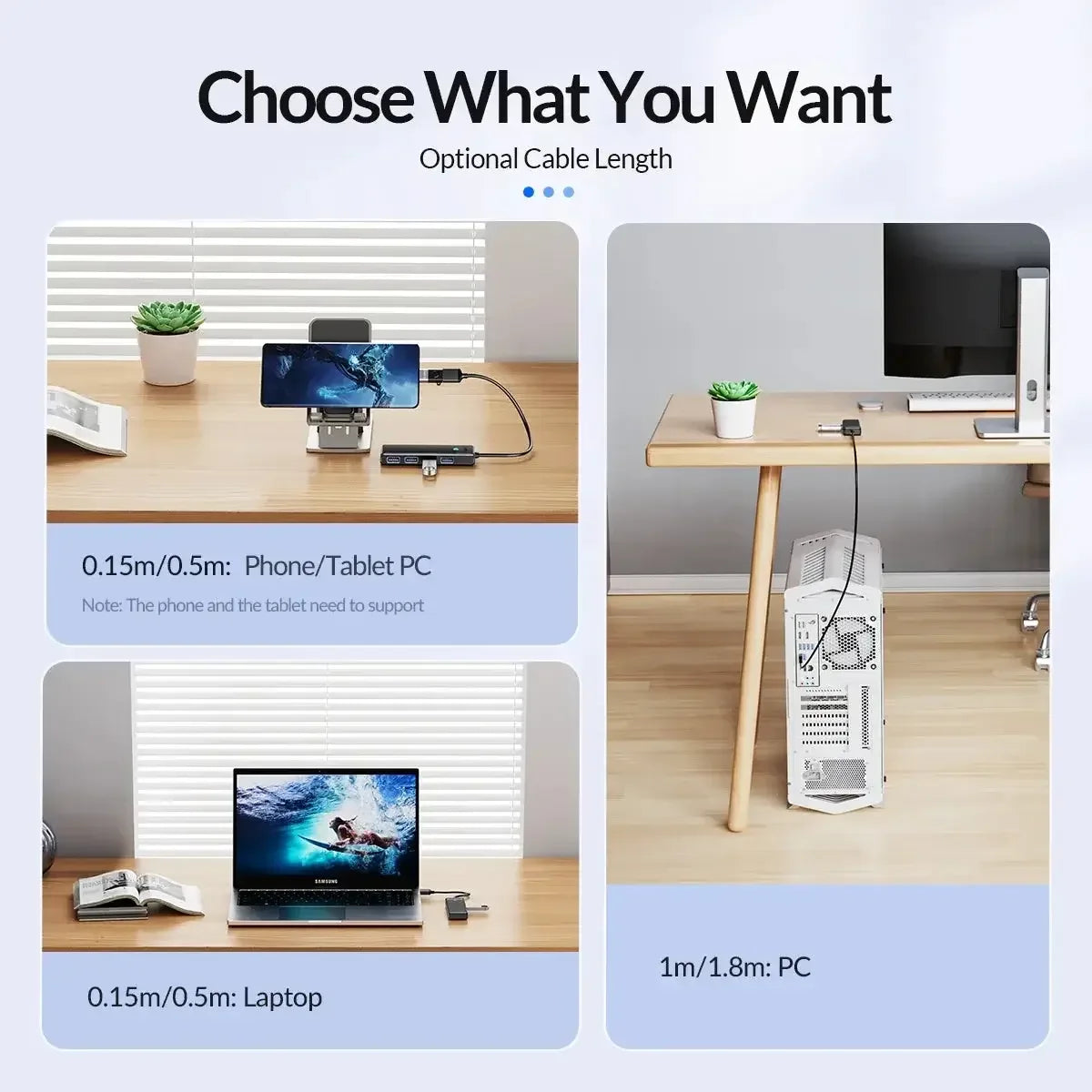 ORICO Ultra-Slim 4-Port USB-C Hub 4 USB 3.0 15cm USB A / United States