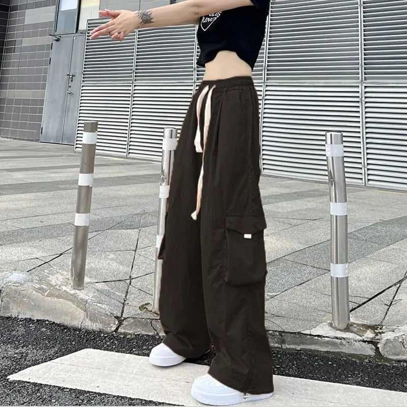 Streetwear Women Oversize Solid Cargo Pants