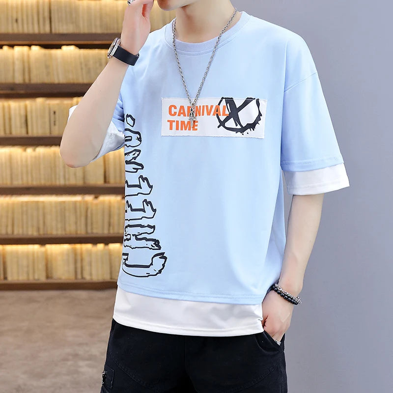 Men's T Shirt Korean Fashion Short Sleeve