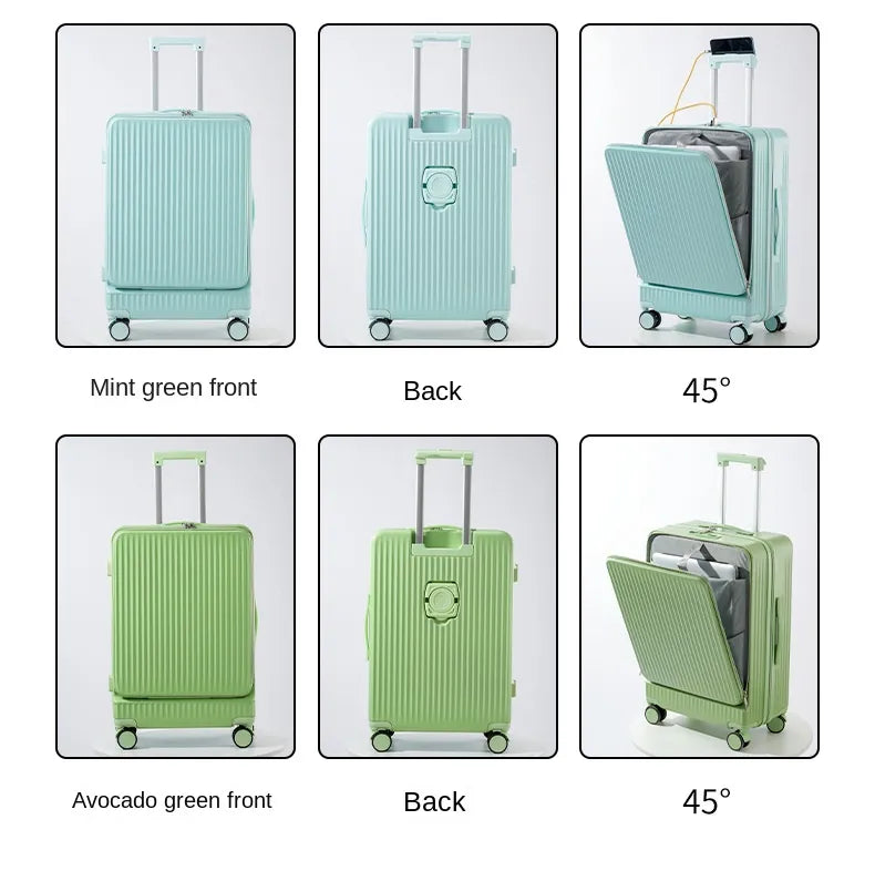 Multifunctional Password Lock Travel Suitcases with Wheels