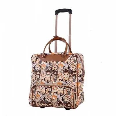 Travel Rolling Luggage Retro girl Suitcase Bag B