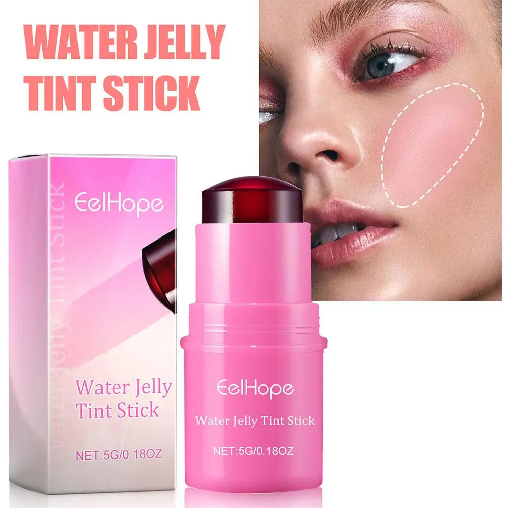 3in1 Cheek Lip Tinted Moistured Blush Stick Eyes Cheek Lip Brighten Cream Water Jelly Tint