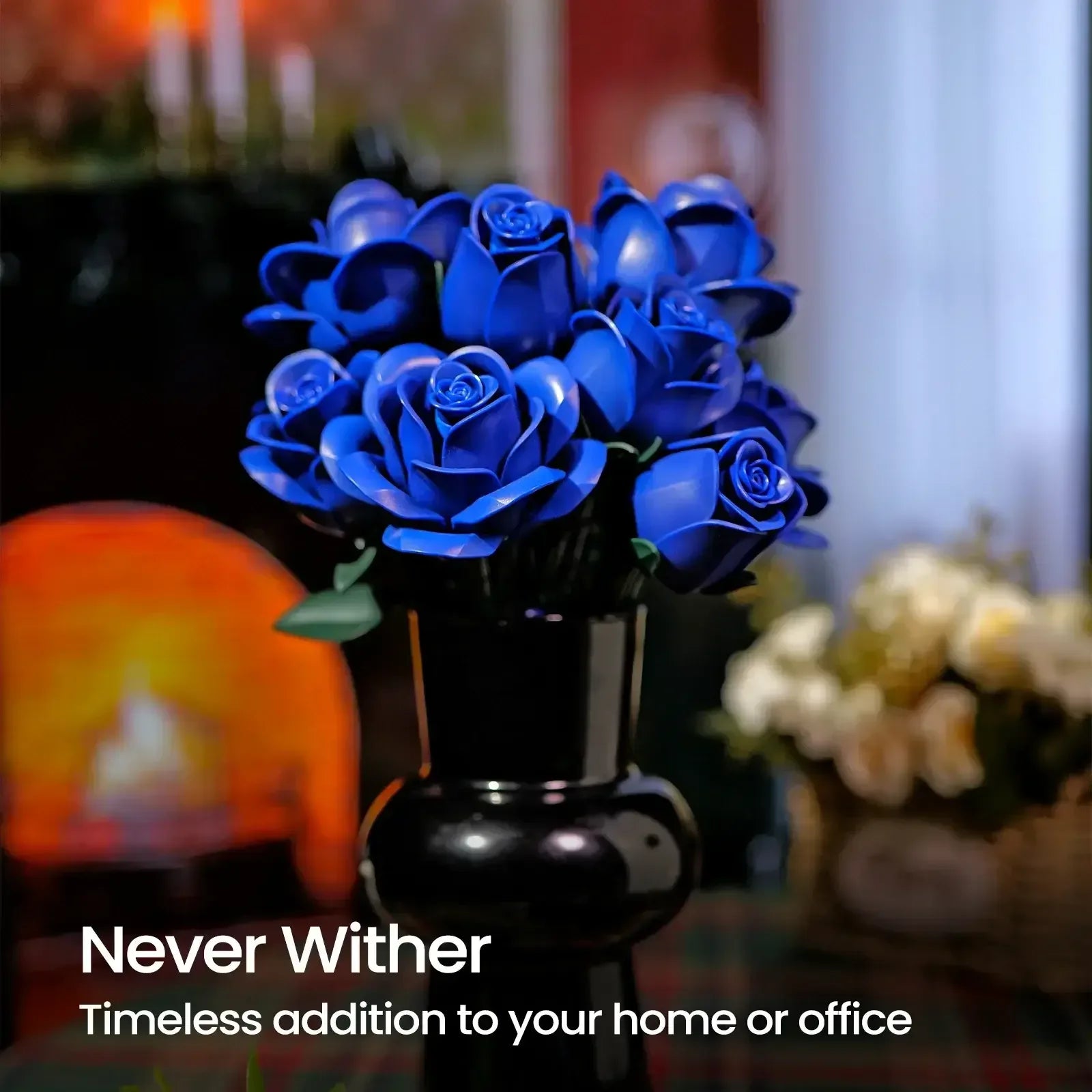 Blue Rose Bouquet Building Blocks Set 12PCS / United States