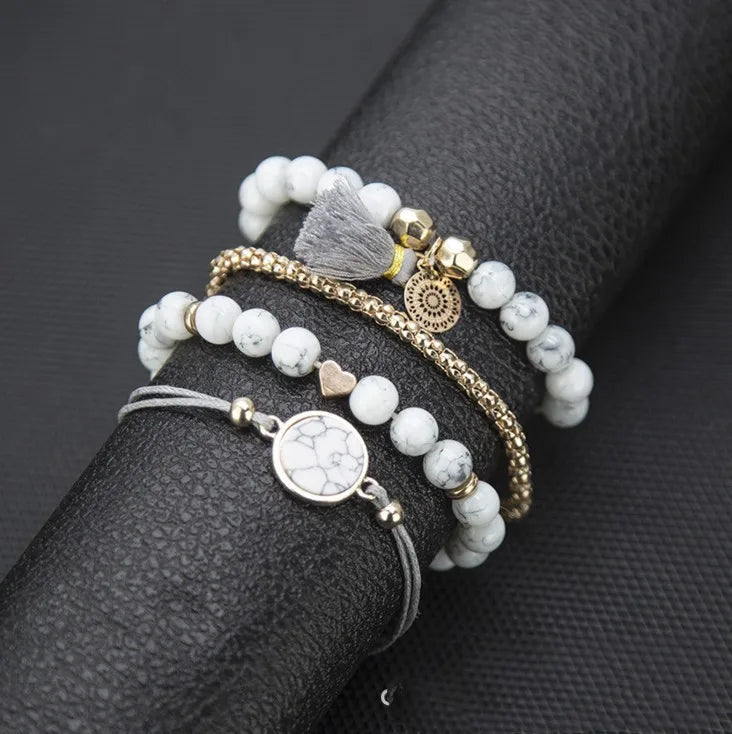 Turquoise Tassel Stone Bracelet – Boho Fashion Jewelry