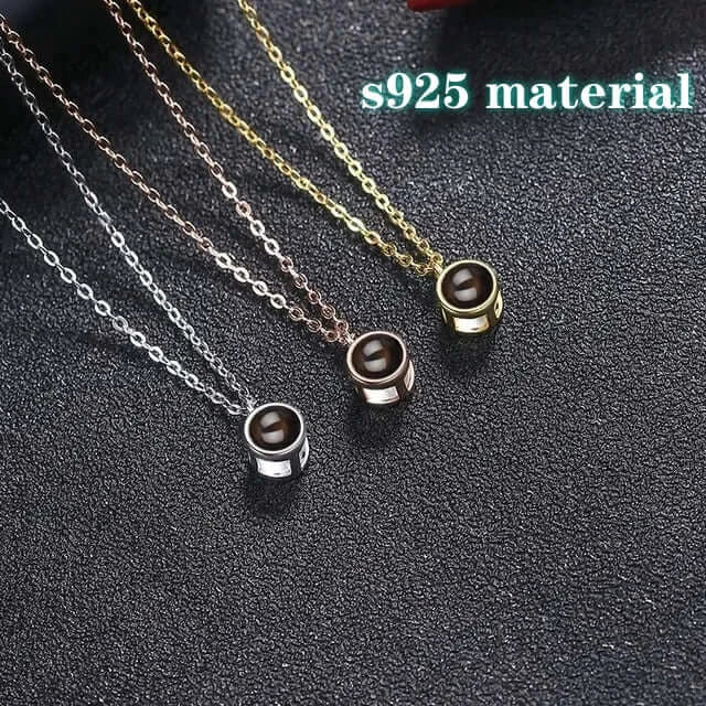 Shopminx Custom Heart Projection Necklace – Personalized Photo Memory Gift Style 13 / Rose gold / United States