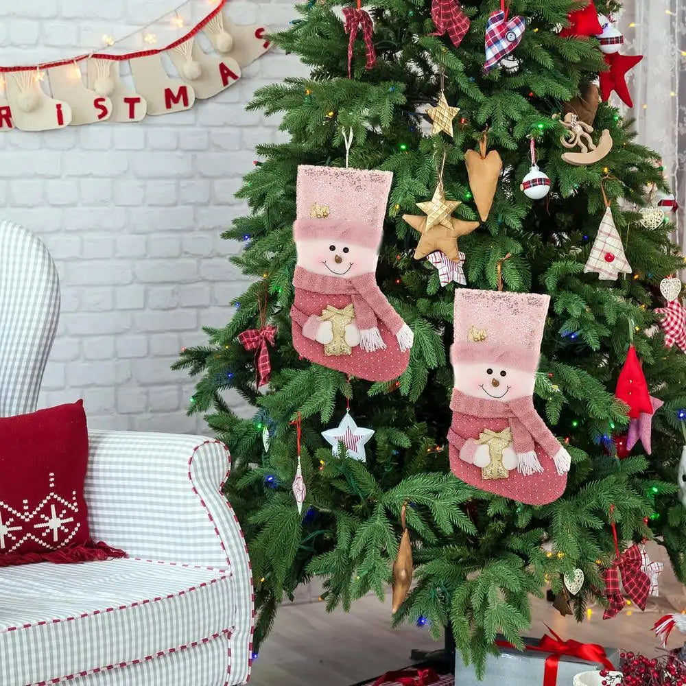Pink Sequin Christmas Stockings