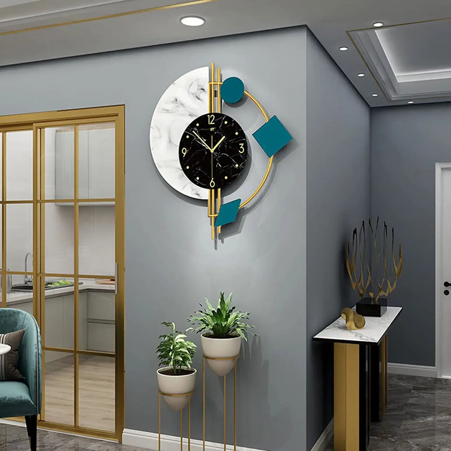 Luxury Silent Wall Clock – Metal Modern Design
