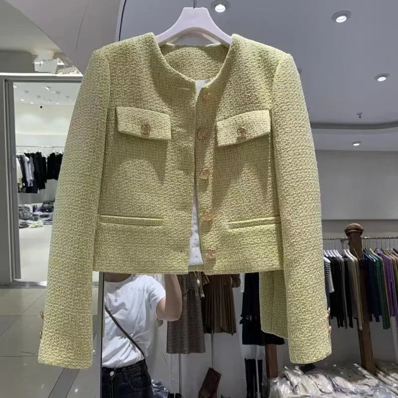 Female Tweed Basic Jacket Coat