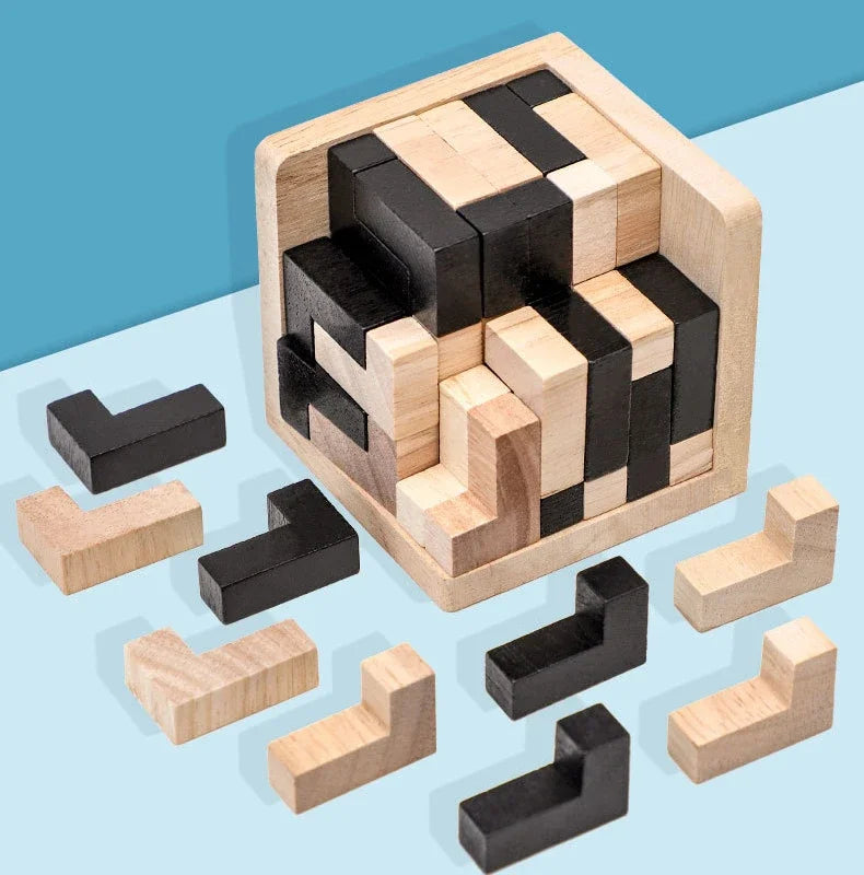 Cube Puzzle Luban Interlocking Creative Educational Wooden Toy