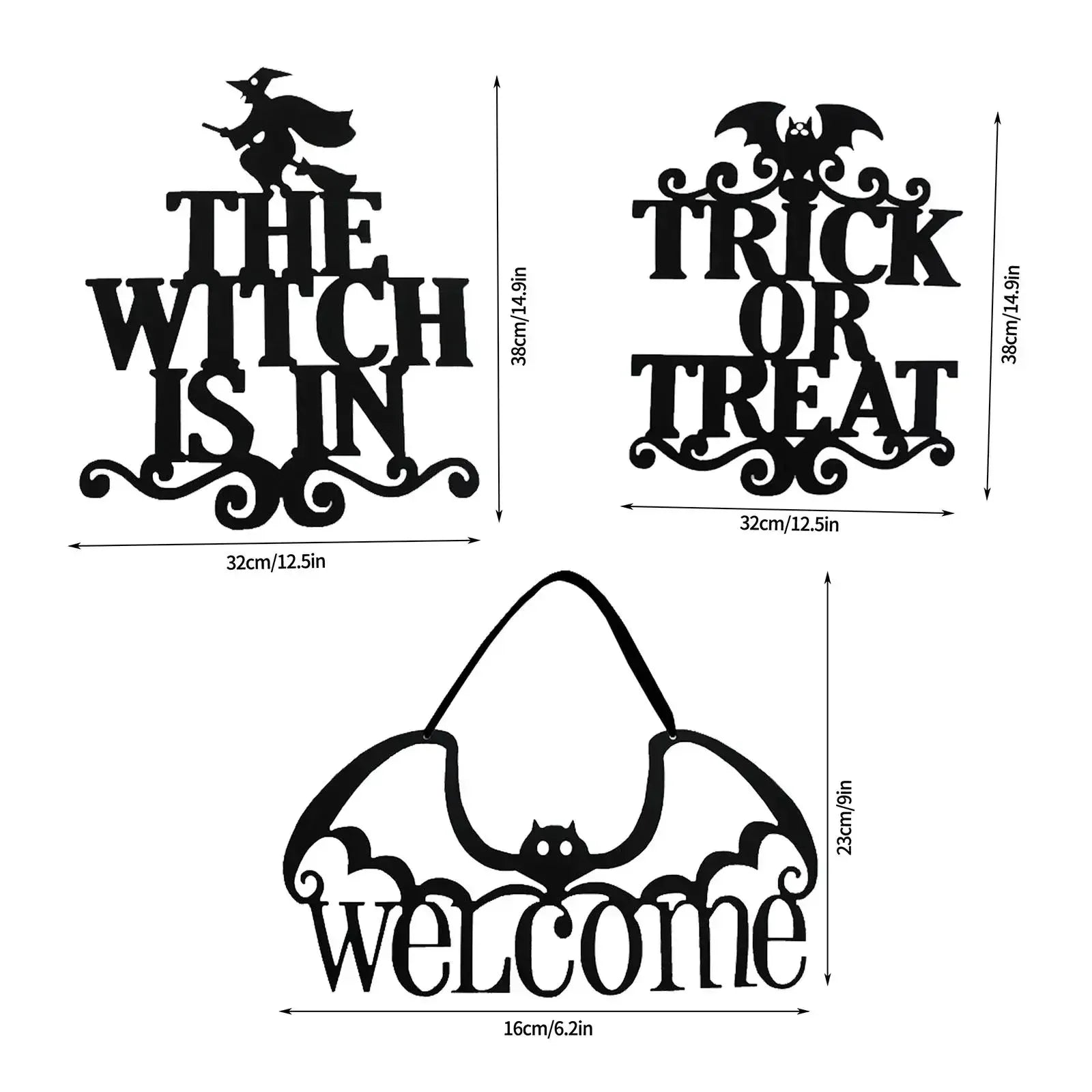 Halloween Door Hanging Wall Decoration Black / 1 / United States