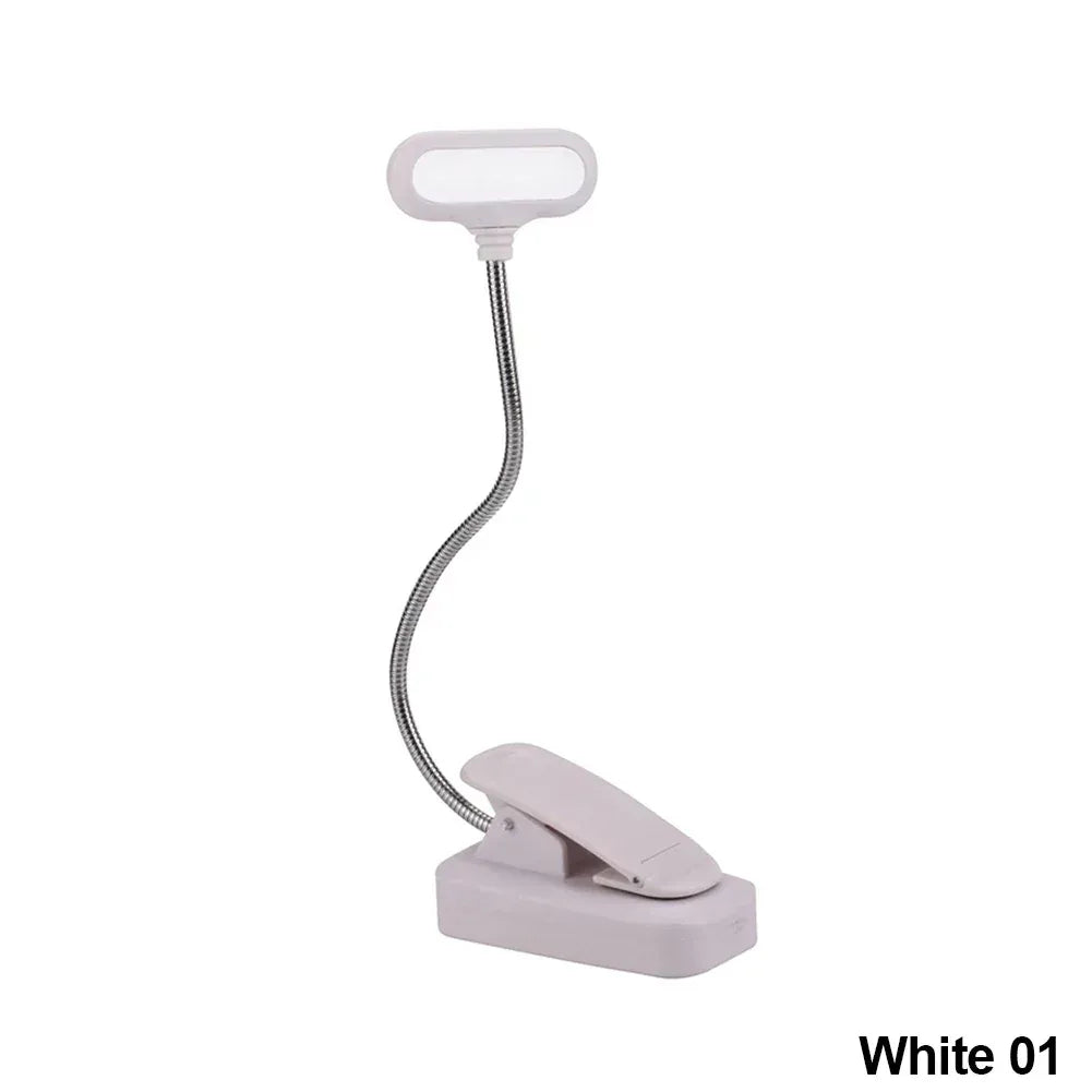 Adjustable Mini Clip-On Study Desk Lamp White 01