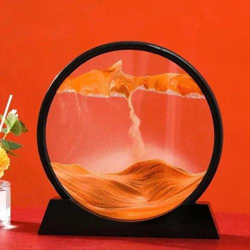 Deep Sea 3D Sand Art 5 inch / Black Base-Orange