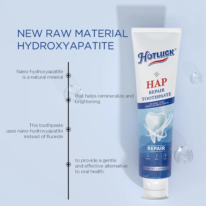 Hotluck Fluoride Free Nano Hydroxyapatite Toothpaste for & Sensitive Relief, Whitening, SLS Free, Natural Peppermint