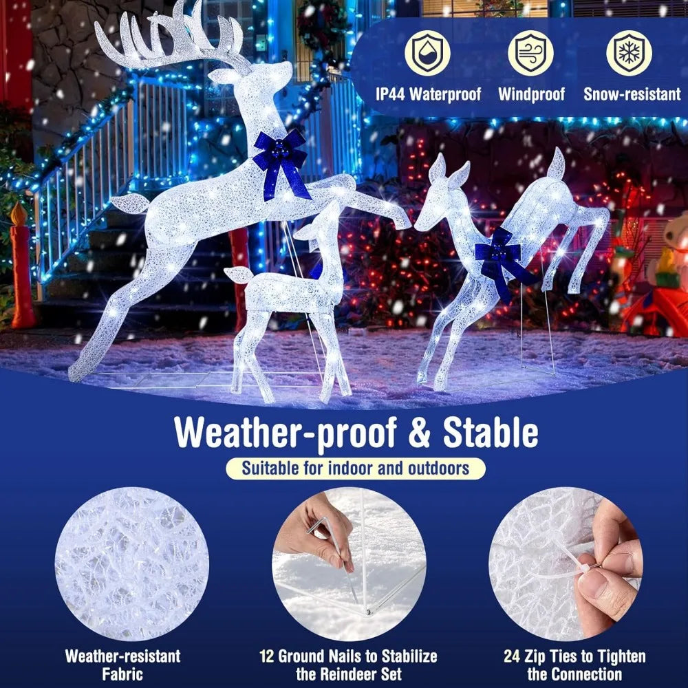 Lighted Christmas Reindeer Family Set with 255 LED Lights