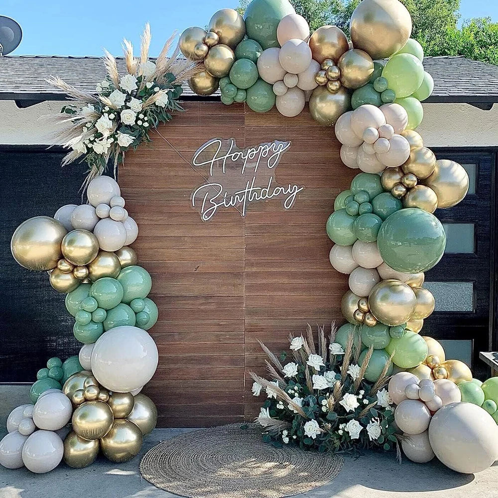 Sage Green Balloons Garland Arch