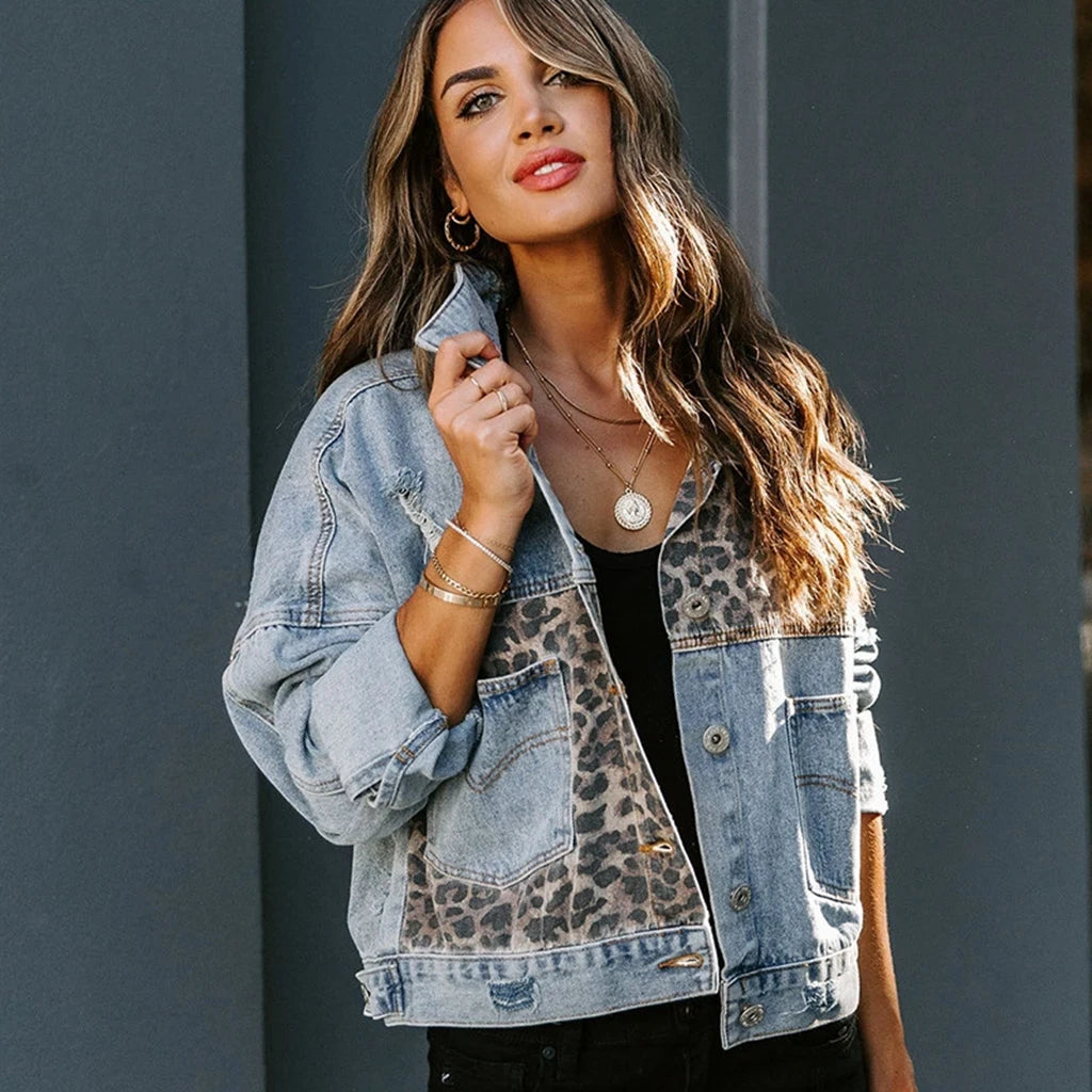 Women's Leopard Denim Jackets