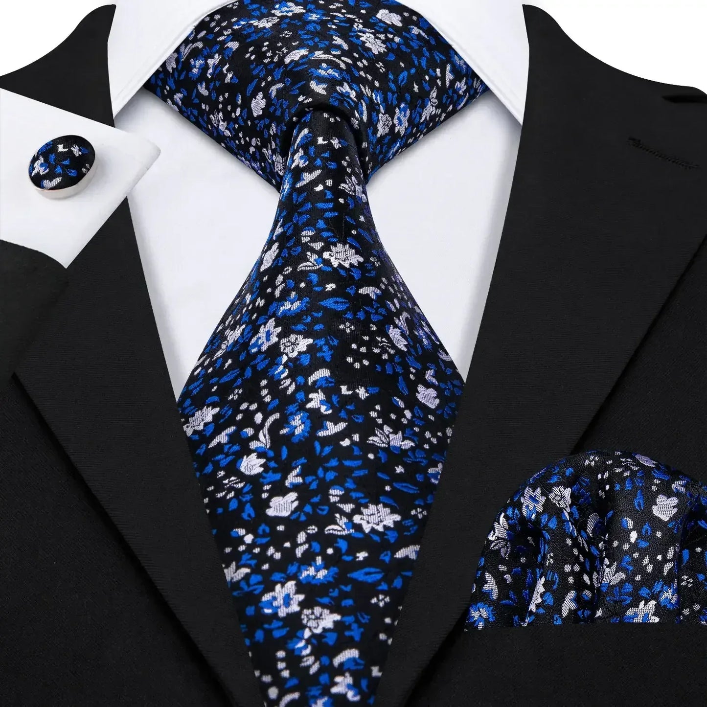 Red Skull Silk Tie Set with Handkerchief – Designer Men’s Necktie for Wedding, Business & Parties
