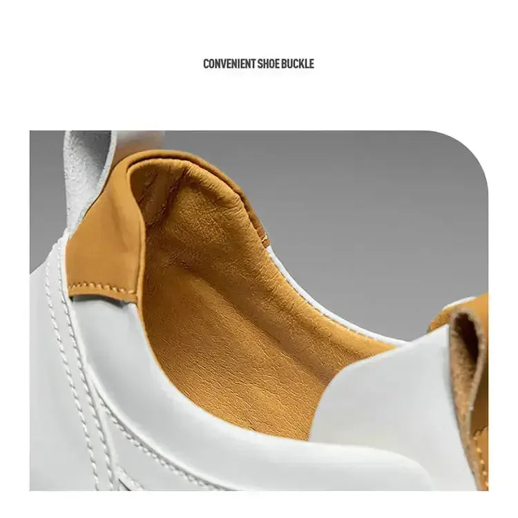 Men Thick Sole Shoes white brown / 39