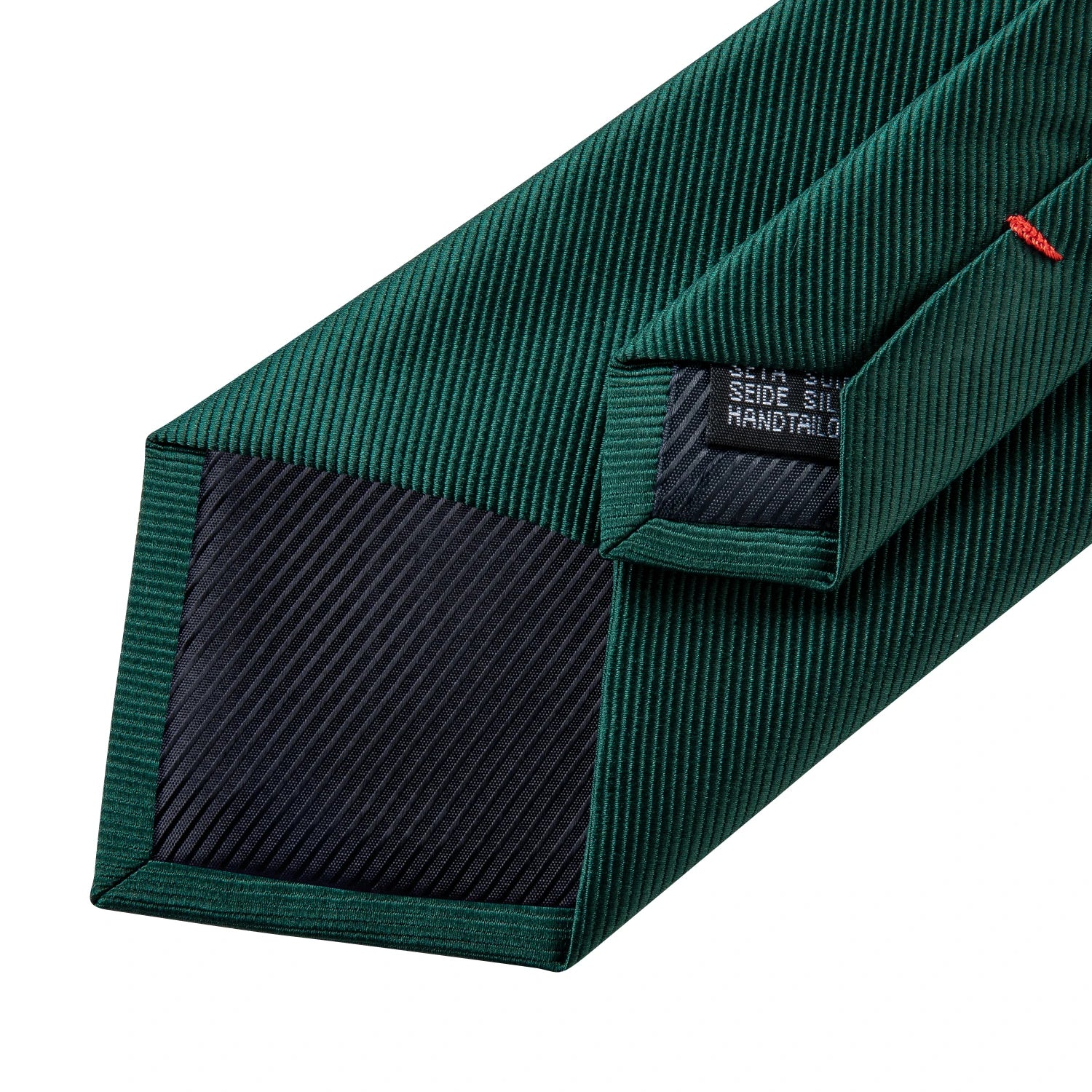 Green Solid Jacquard Men’s Tie Set – Necktie, Handkerchief & Cufflinks