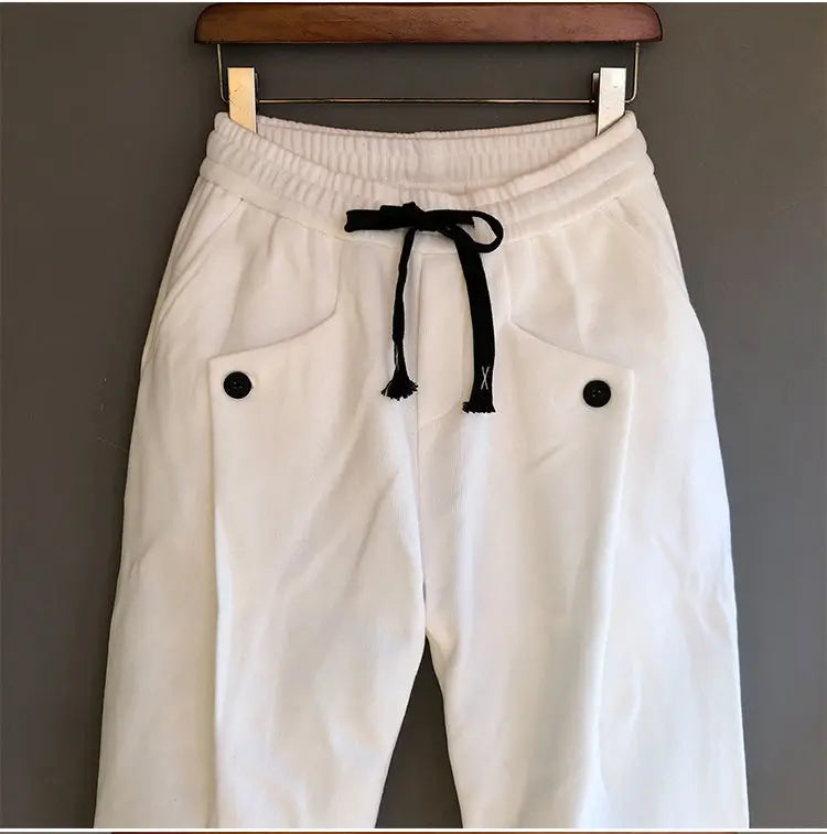 Elastic Waist Drawstring Streetwear HipHop Pants For Man