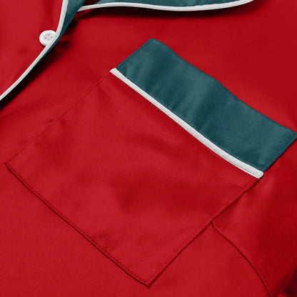 Silk Satin Christmas Family Pajamas Matching Sets Mother-Dark Green / S / United States