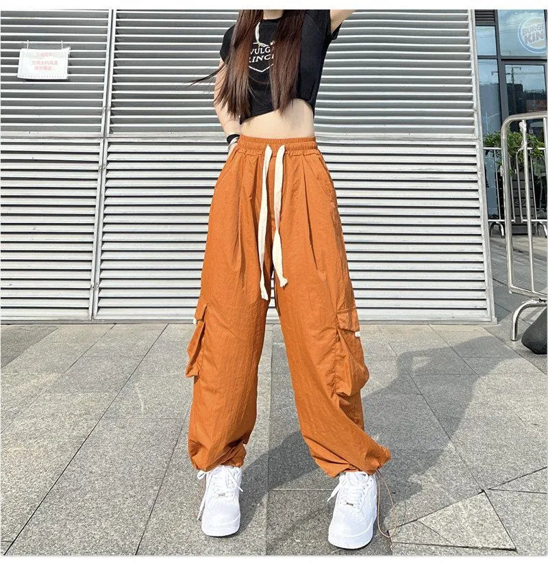 Streetwear Women Oversize Solid Cargo Pants