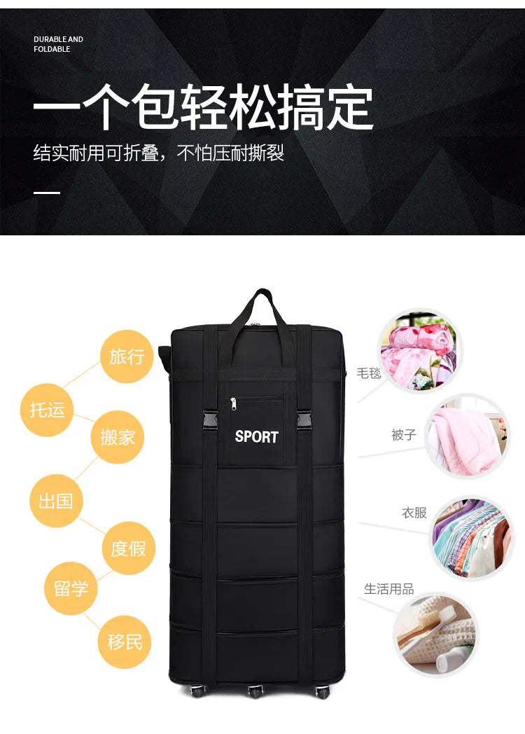 Foldable Luggage Moving Storage Bag Rolling Packing Cubes