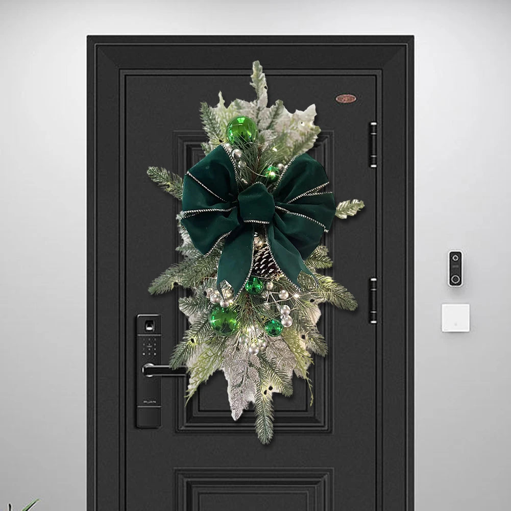 Christmas Swag Wreath with/without Lights – Door & Window Garland Decoration