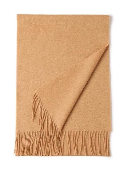 Neck Warm Scarf Autumn Designer Scarf Lady Echarpe Wrap with Tassel Light Brown / 200X35 or 180X30CM