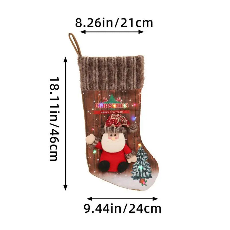 LED Christmas Stocking – 18" Colorful Light-Up Décor