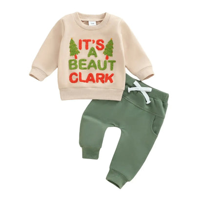 Lioraitiin Toddler Baby Boy Christmas Outfit Beige / 24M / United States