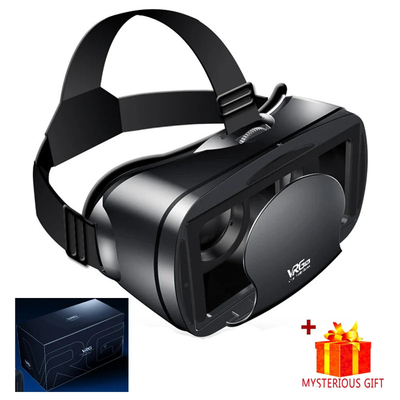 VRG Pro 3D VR Headset with Adjustable Lenses – Immersive Smart Glasses for 3.5–7” Smartphone