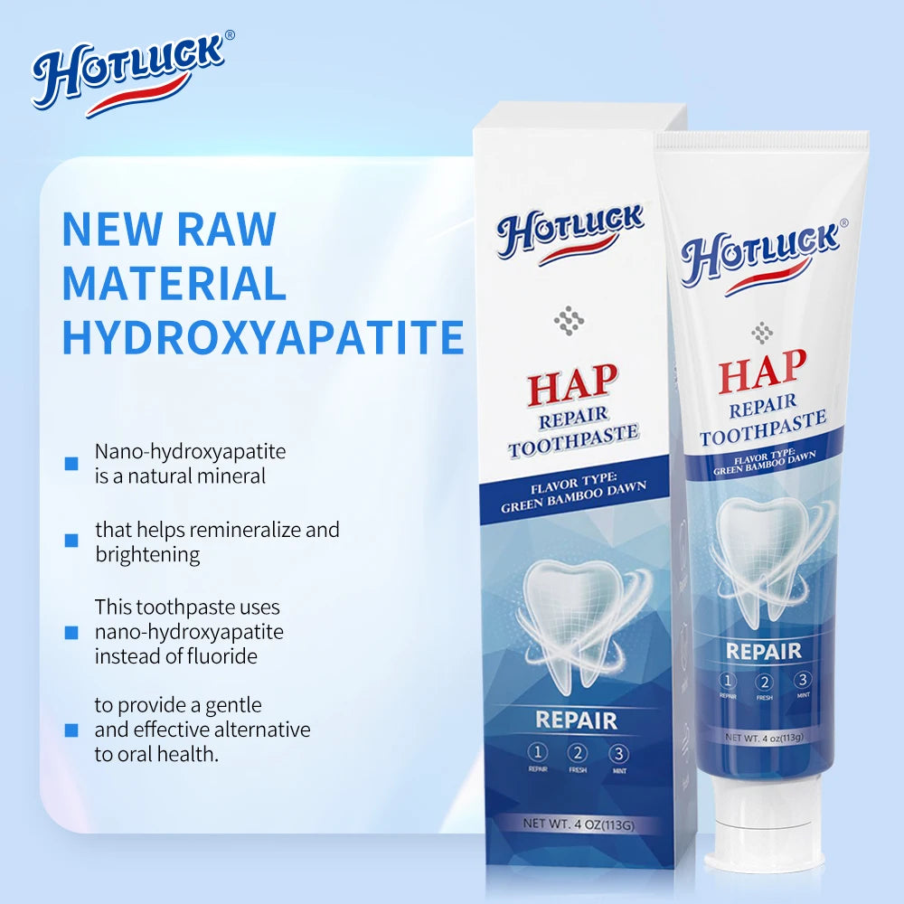 Hotluck Fluoride Free Nano Hydroxyapatite Toothpaste for & Sensitive Relief, Whitening, SLS Free, Natural Peppermint