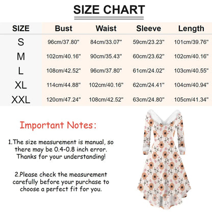 Women’s Christmas Plush Party Dress – V-Neck Swing Long Dress Red / M / United States