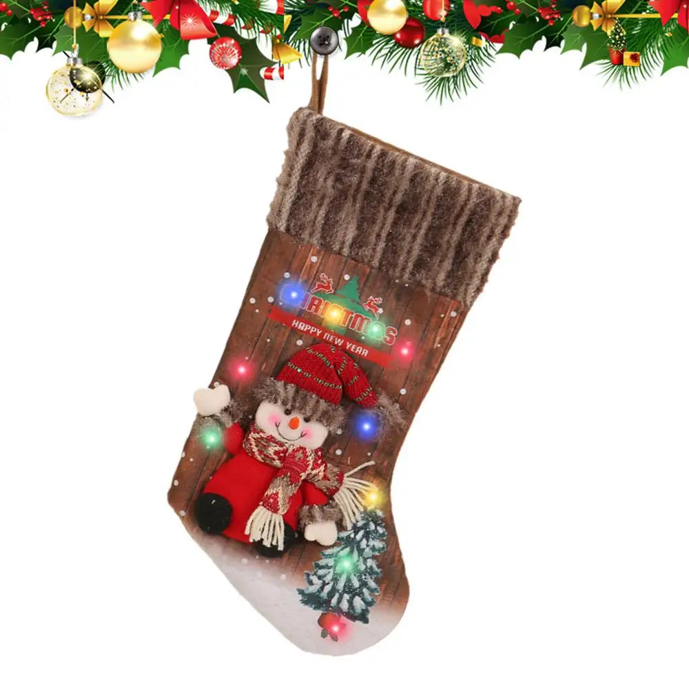 LED Christmas Stocking – 18" Colorful Light-Up Décor