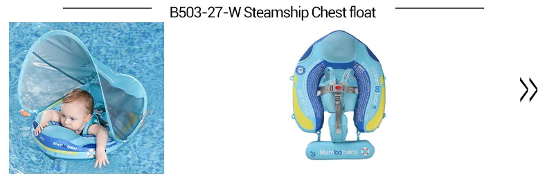 Non-Inflatable Baby Float with Canopy Waist Swimming Chest