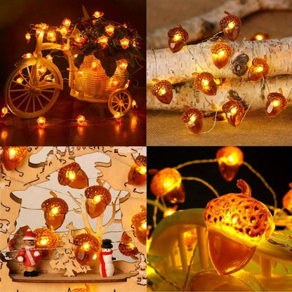 Acorn String Lights Thanksgiving Decorations Fairy Lights 30 LEDs 9.8ft Battery 1PC 2M20LED / United States