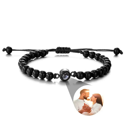Multiple Photo Projection Bracelets Style 11 / Gold Beads / United States