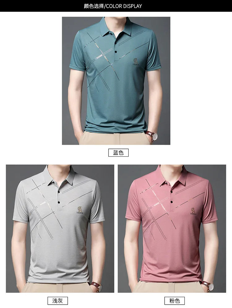 Business Casual Men Striped Polo Shirts