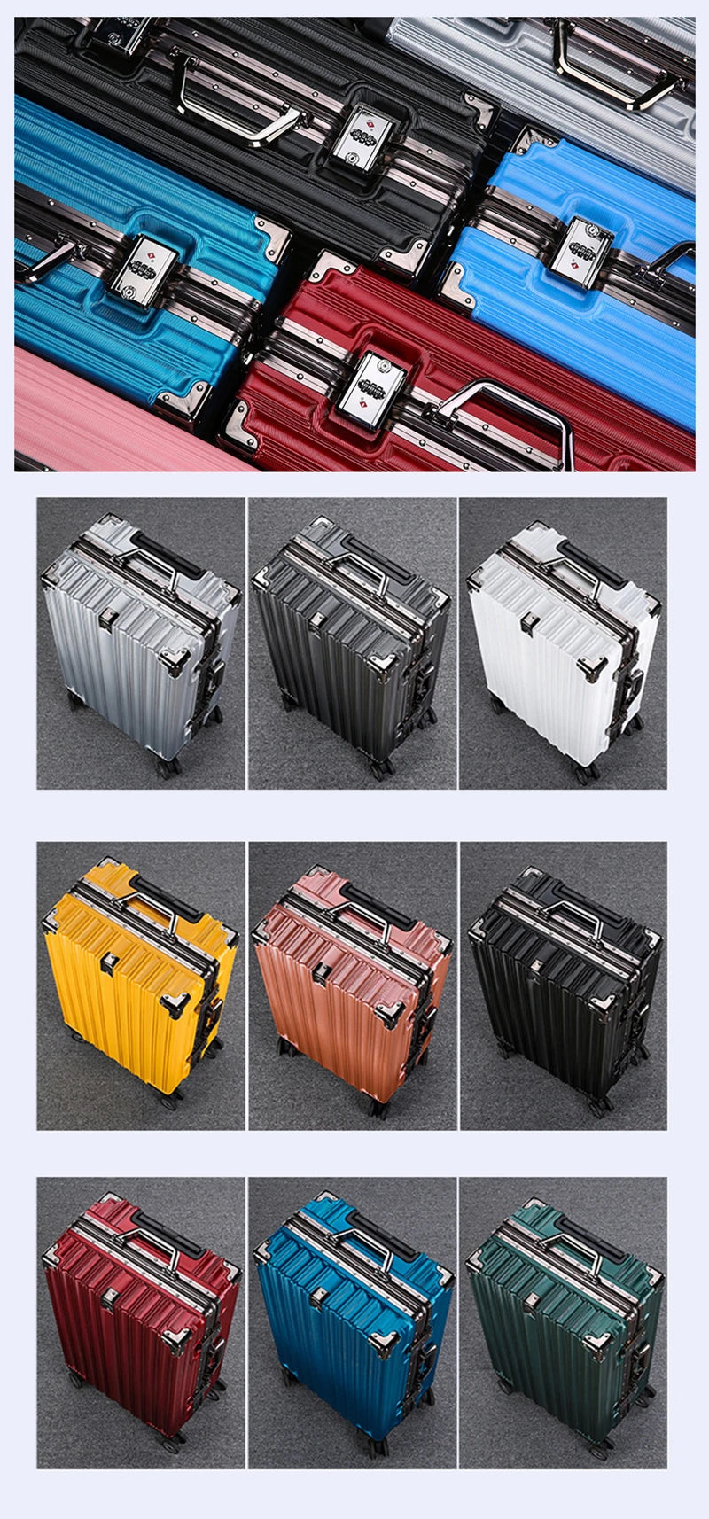 Universal Wheel Boarding Check Large Capacity Solid Suitcase Trolley Luggage