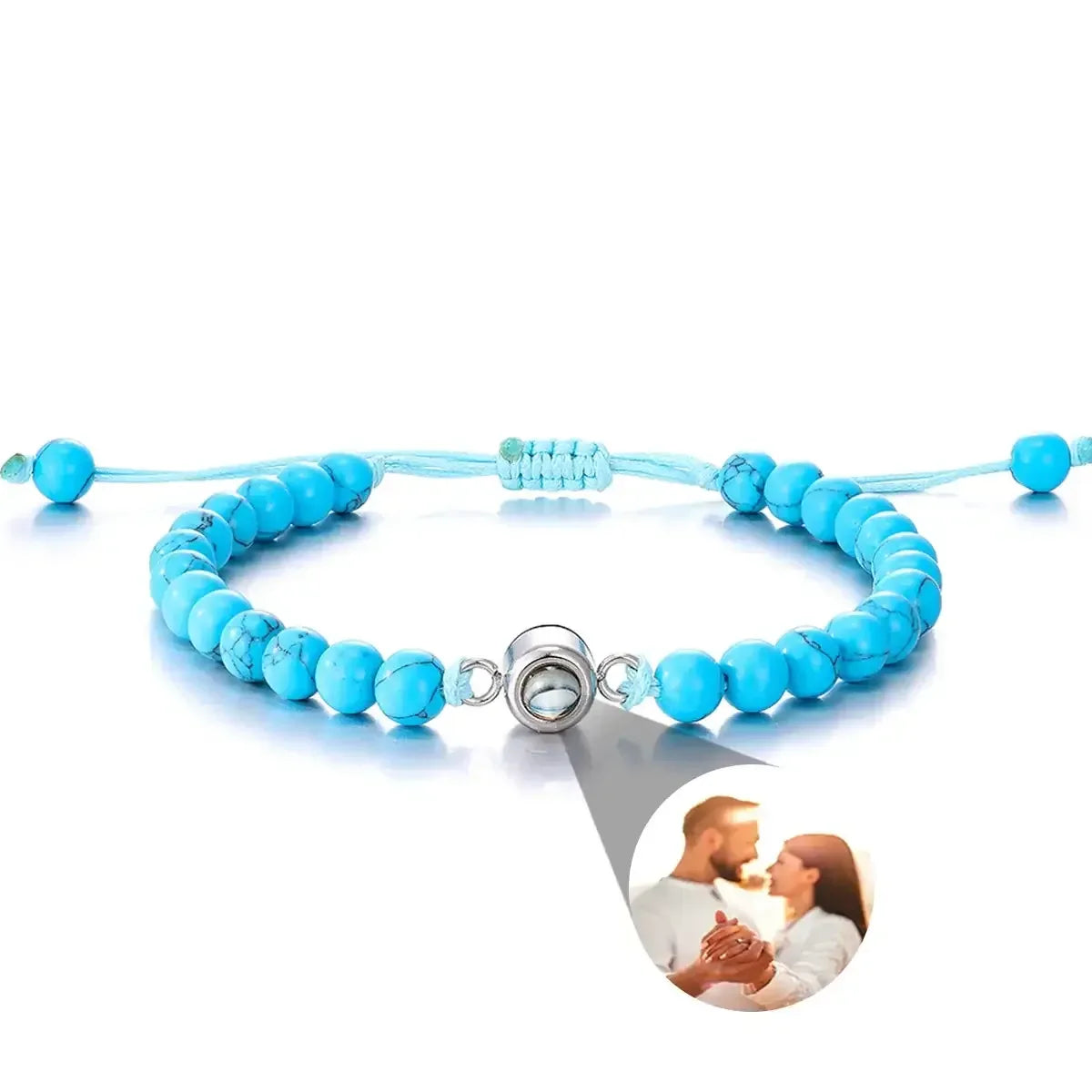 Multiple Photo Projection Bracelets Style 7 / Gold Beads / United States
