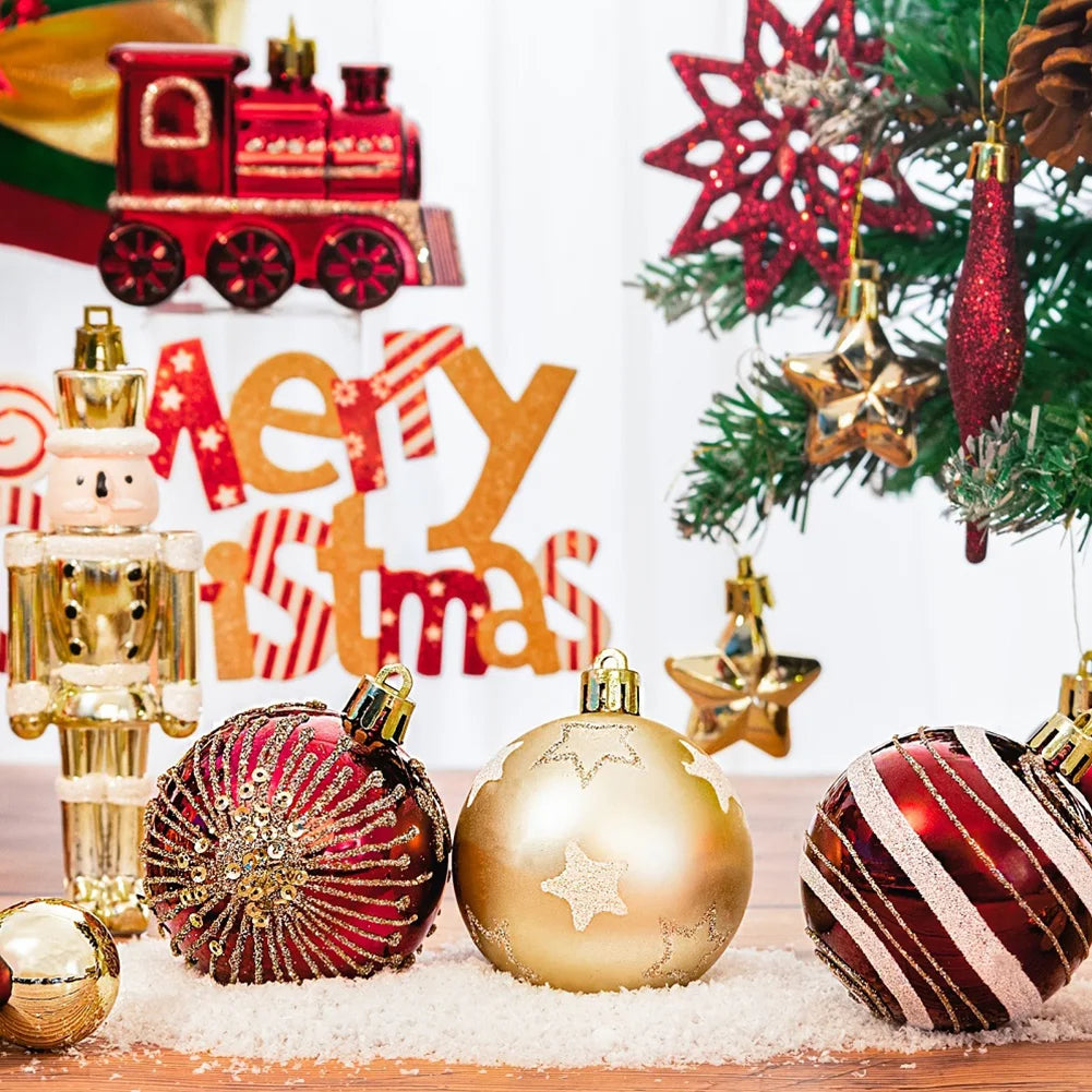 Gold Christmas Ball Ornament Set for Tree Decoration