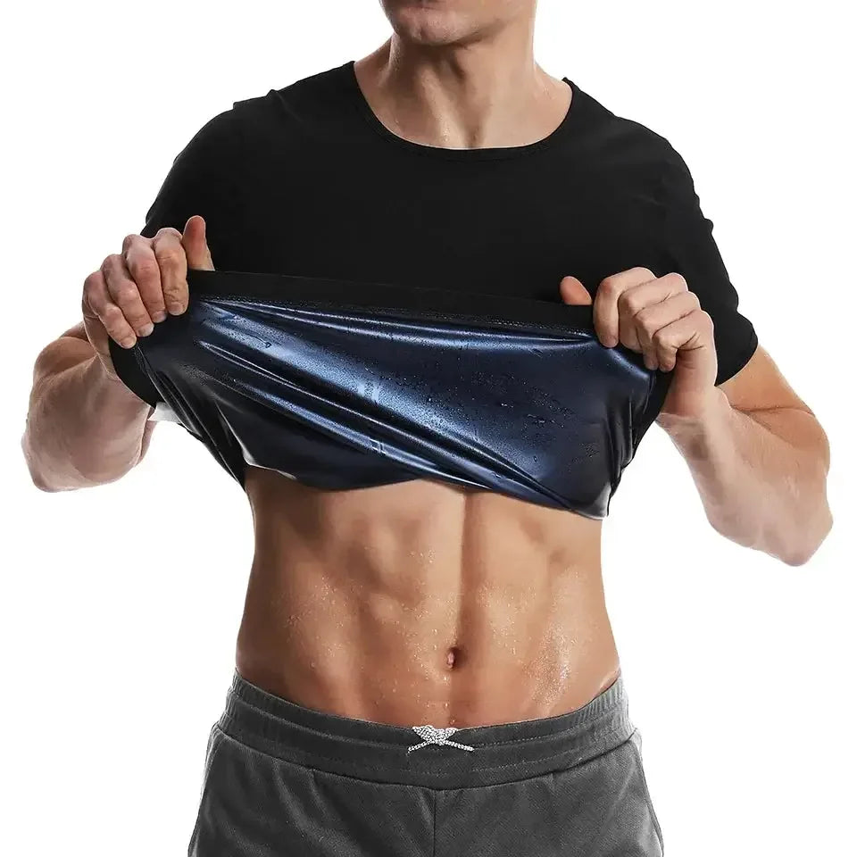 Men Sauna Sweat Vest Heat Trapping Compression Shirts Blue / S / United States